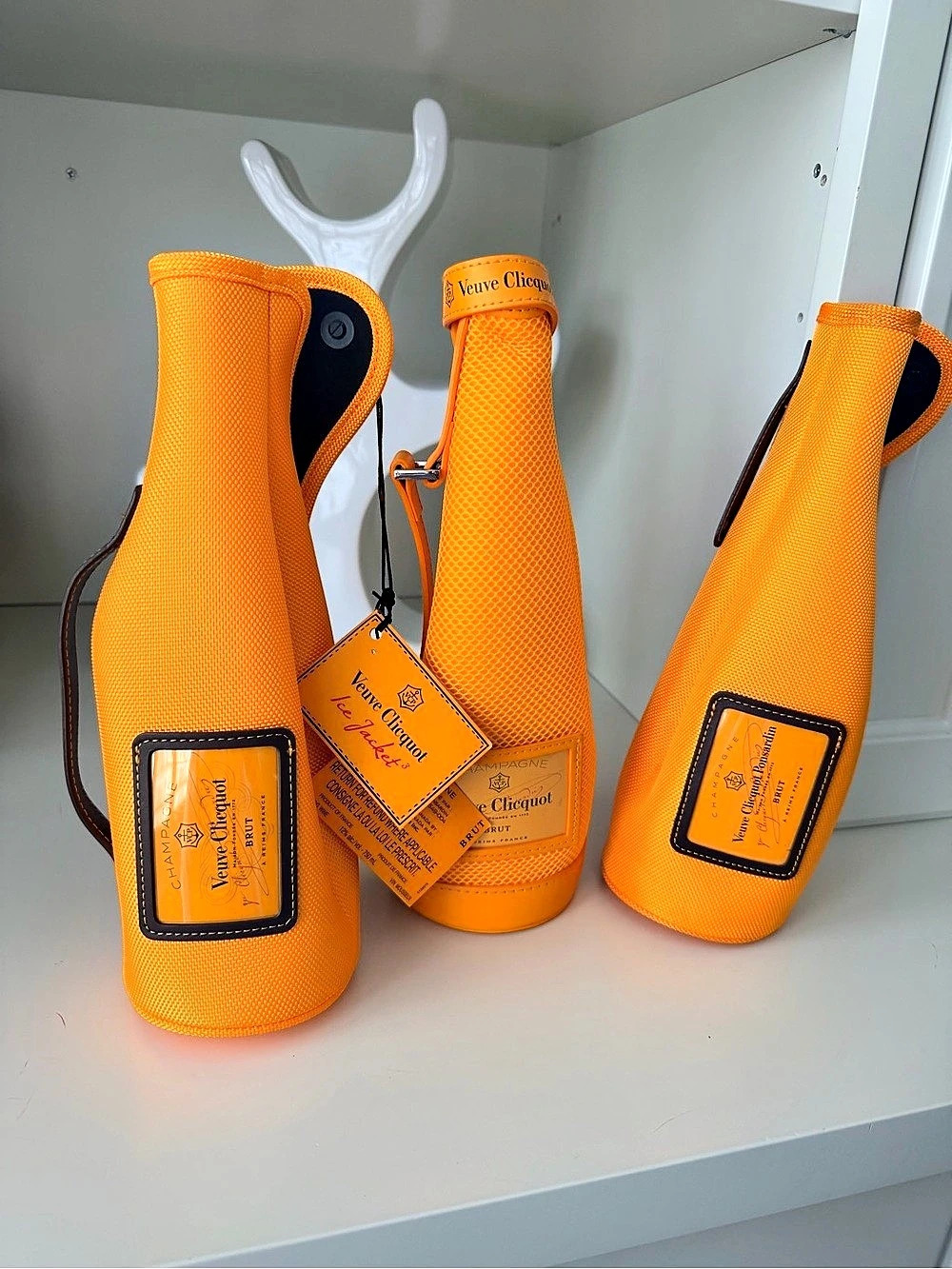 VEUVE CLICQUOT Ice Jacket Orange Champagne Insulated Bottle Cooler bags Set X 3